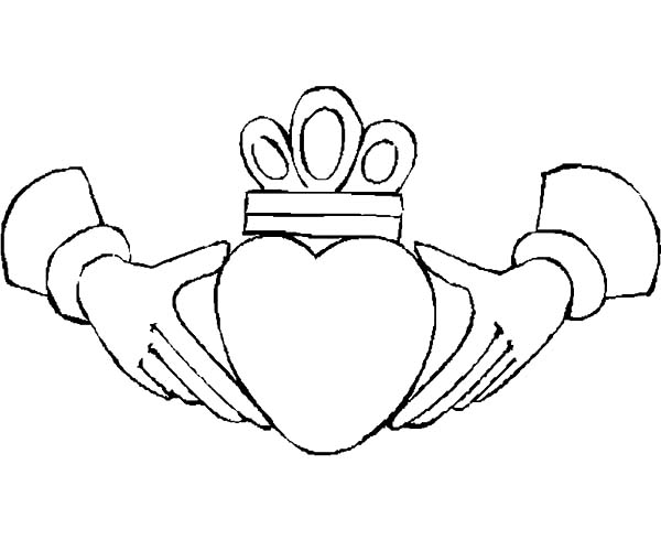 600x490 Crowned Heart In Hands Coloring Pages Best Place To Color