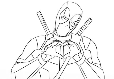 480x333 Deadpool Making Heart Shape With Hands Coloring Page Free