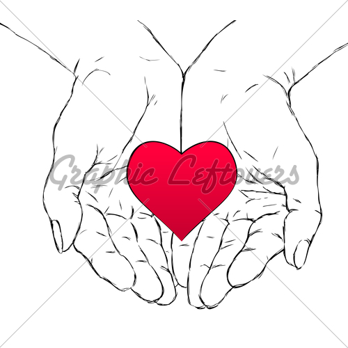 500x500 Hands And Heart Gl Stock Images