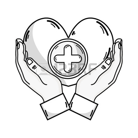450x450 Outline Drawing Of Hands Holding A Heart Shape Medicine