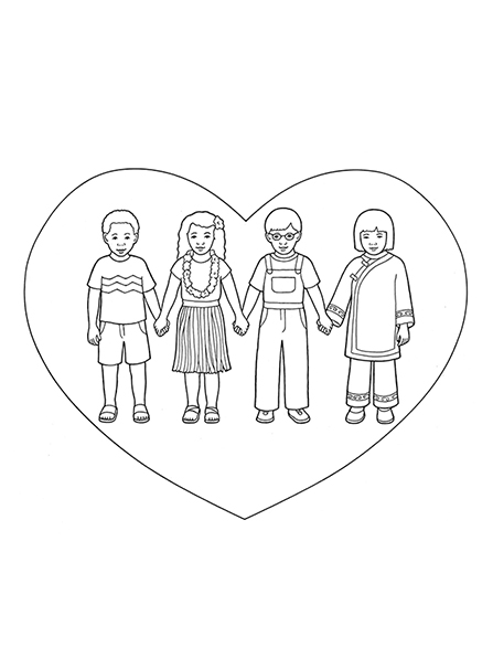 447x596 Children Holding Hands In Heart