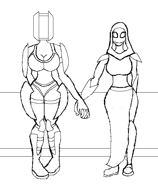554x664 Celestine And Ivy Holding Hands (Sketch!) By Moon Source