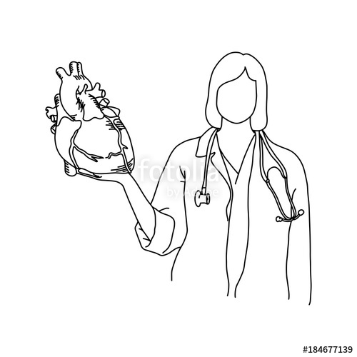 500x500 Female Doctor With Stethoscope On Her Neck Holding A Human Heart