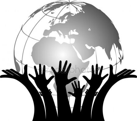 450x398 Hands Holding Globe Stock Vectors, Royalty Free Hands Holding