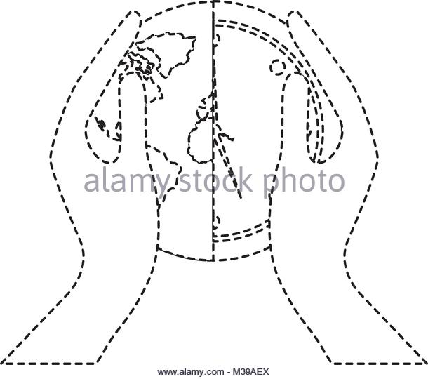 610x540 Human Hand Holding Planet Earth Black And White Stock Photos