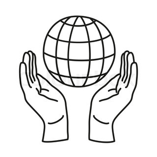 320x320 Man's Hands Holding The Earth Globe Stock Vector Colourbox