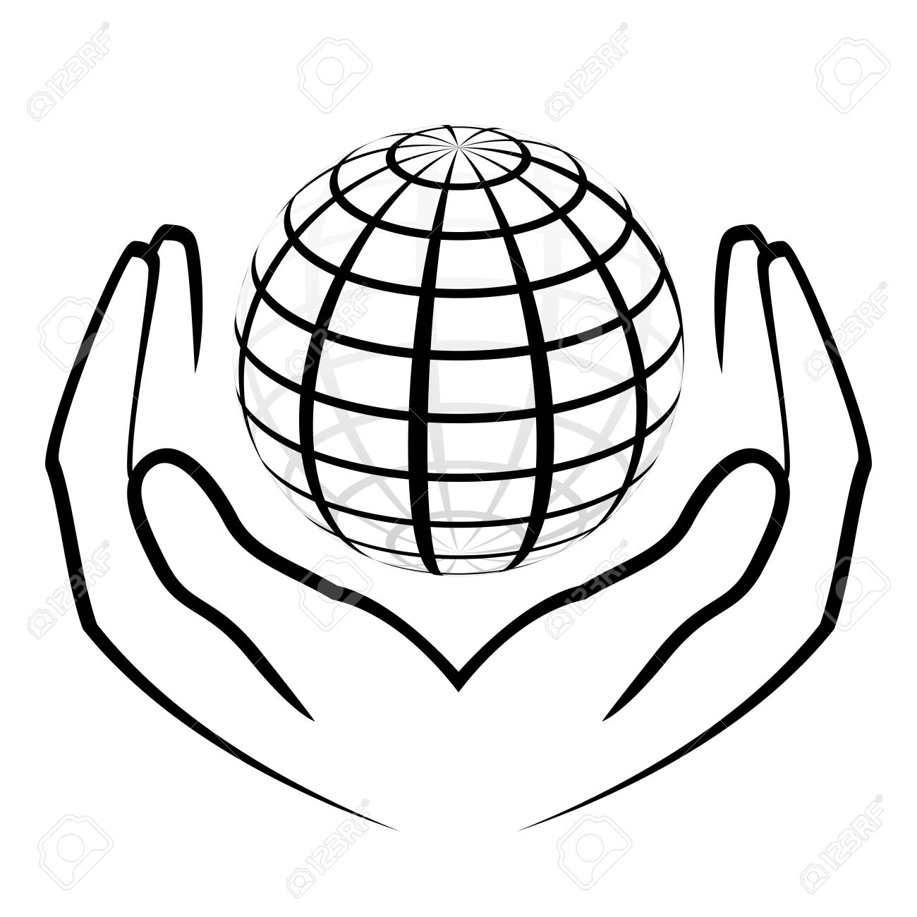 1300x1300 Globe With Hands Clipart