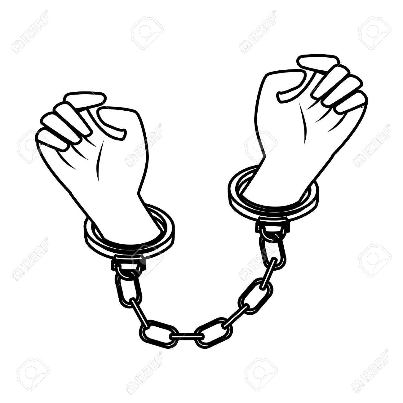1300x1300 Handcuffs Police Isolated Icon Vector Illustration Design Royalty