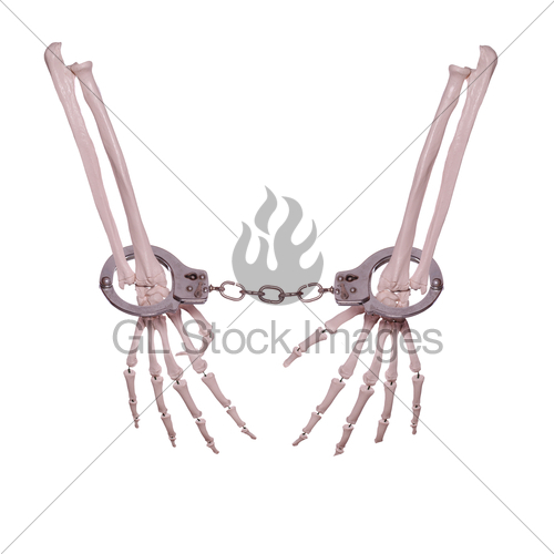 500x500 Skeleton Hands In Handcuffs Gl Stock Images