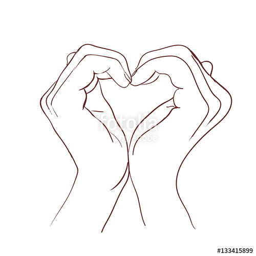 500x500 Hands Making Sign Heart. Vector Illustration Stock Image