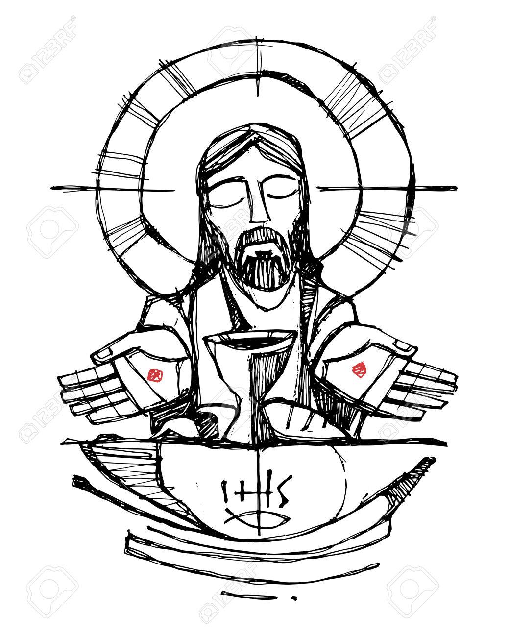1039x1300 Hand Drawn Vector Illustration Or Drawing Of Jesus Christ