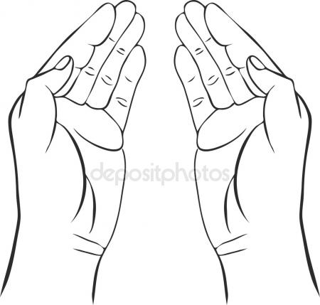 450x429 Sketch Drawing Hands Stock Vector Cat Arch Angel