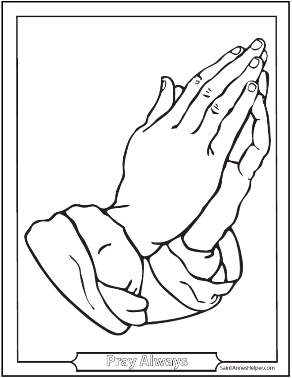 590x762 Superior Praying Hands Coloring Page Printable Image