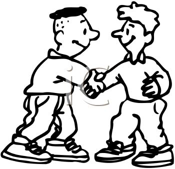 350x338 Young Men Shaking Hands In Greeting