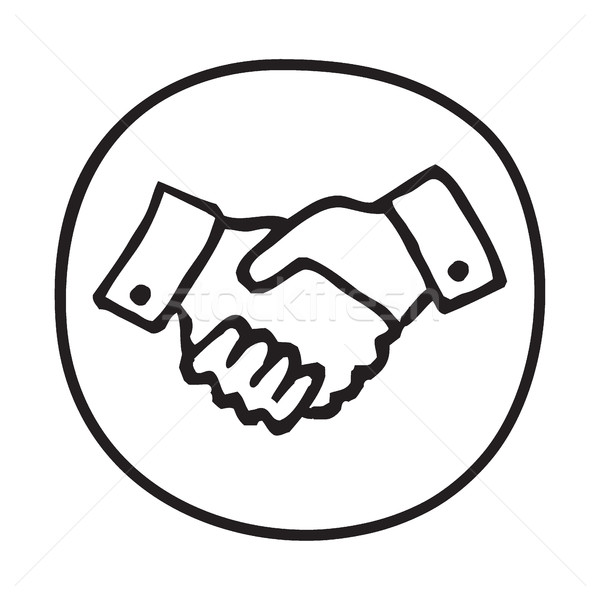 600x600 Doodle Shaking Hands Icon. Vector Illustration Pakete ( 7272723