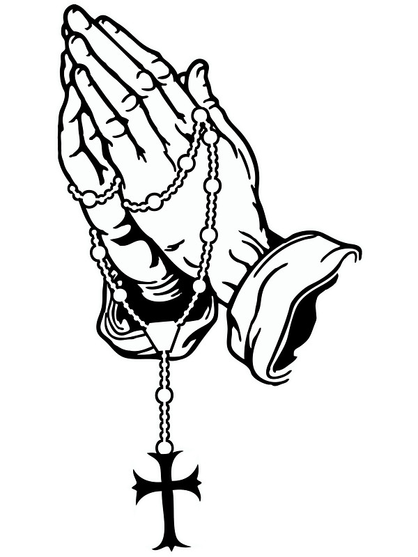 Hands With Rosary Drawing at GetDrawings | Free download