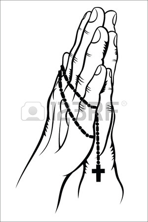 300x450 Praying With A Rosary Royalty Free Cliparts, Vectors, And Stock