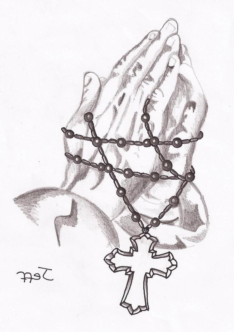 Hands With Rosary Drawing at GetDrawings | Free download