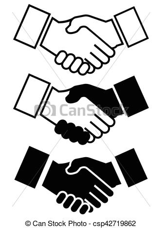 333x470 Handshake Icon For Business, Friendship Etc, With Three Clip