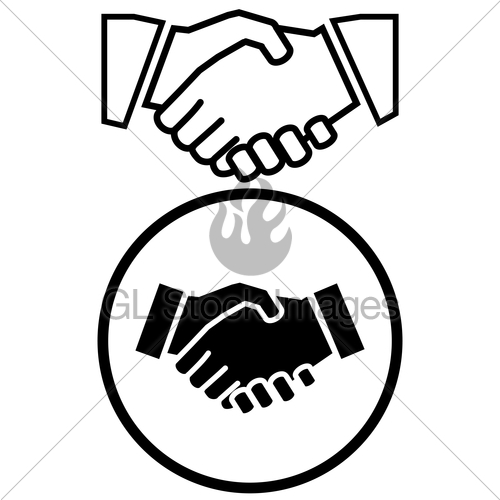 500x500 Business Handshake Icon Gl Stock Images