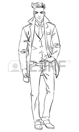 270x450 Handsome Man In A Coat.vector Illustration Royalty Free Cliparts