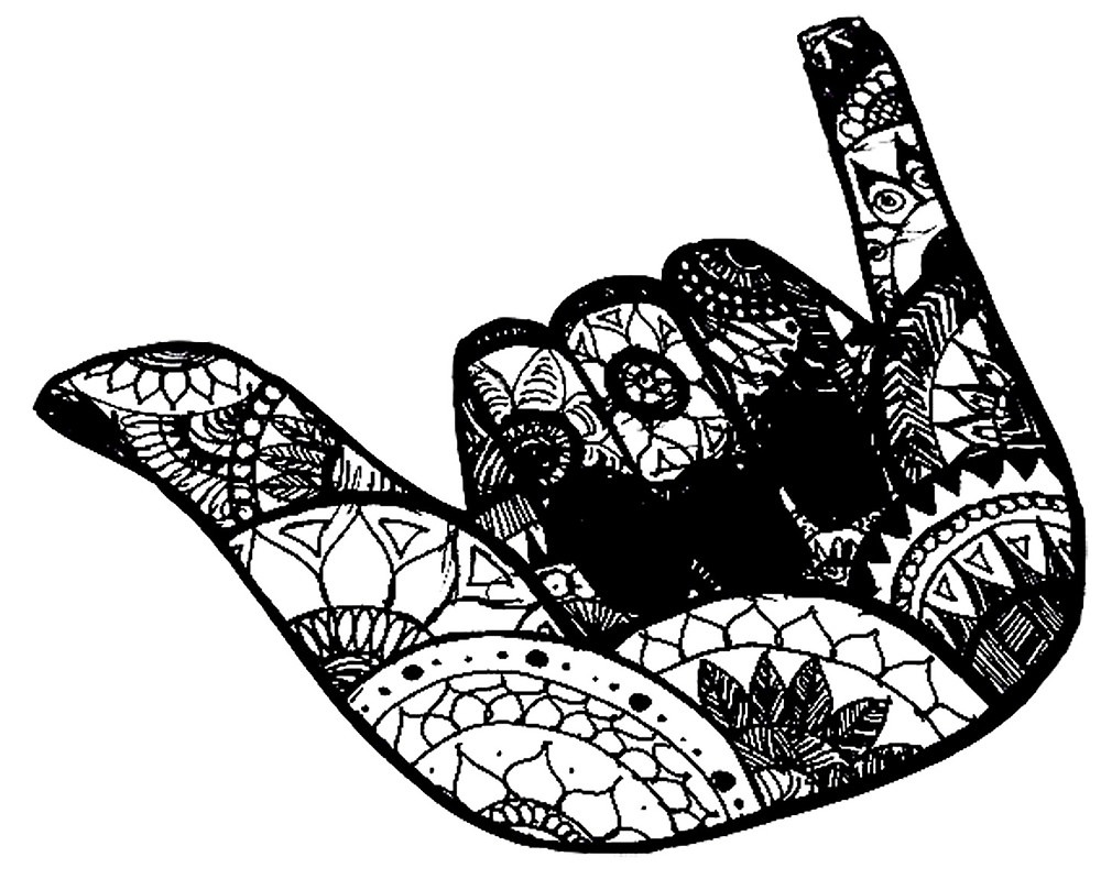 1000x809 Hang Loose Zentangle By Ayseart Un Redbubble