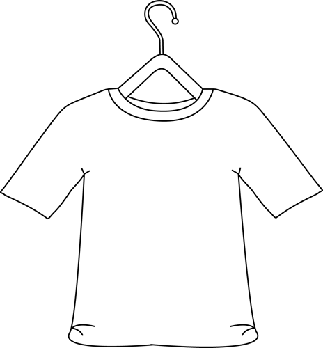 464x500 Black And White Shirt On A Hanger Clip Art