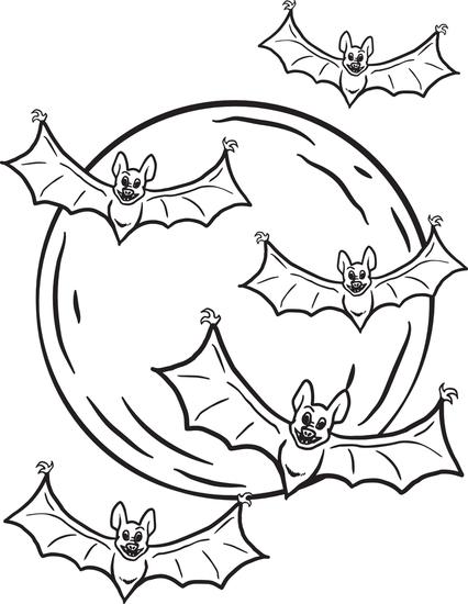 426x550 Free Printable Halloween Bats Coloring Page For Kids Halloween