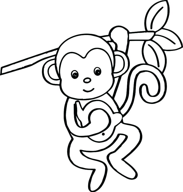 764x800 Best Monkey Coloring Pages New Monkeys 5 Little Page Free Cartoon