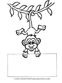 236x318 Monkey Hanging Coloring Printables For Kids Free Word Search