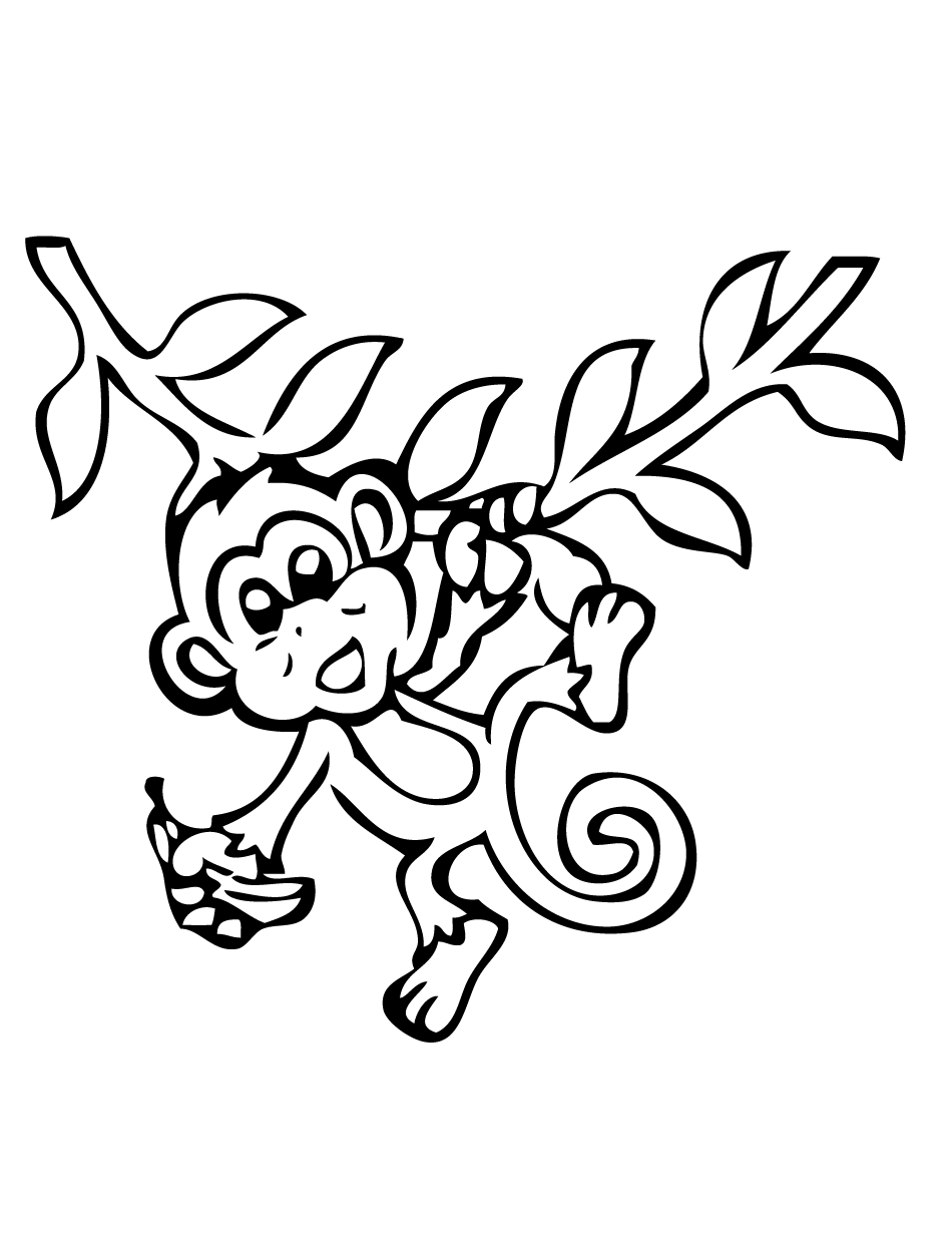 950x1230 Monkey Coloring Pages Animal Art Monkey
