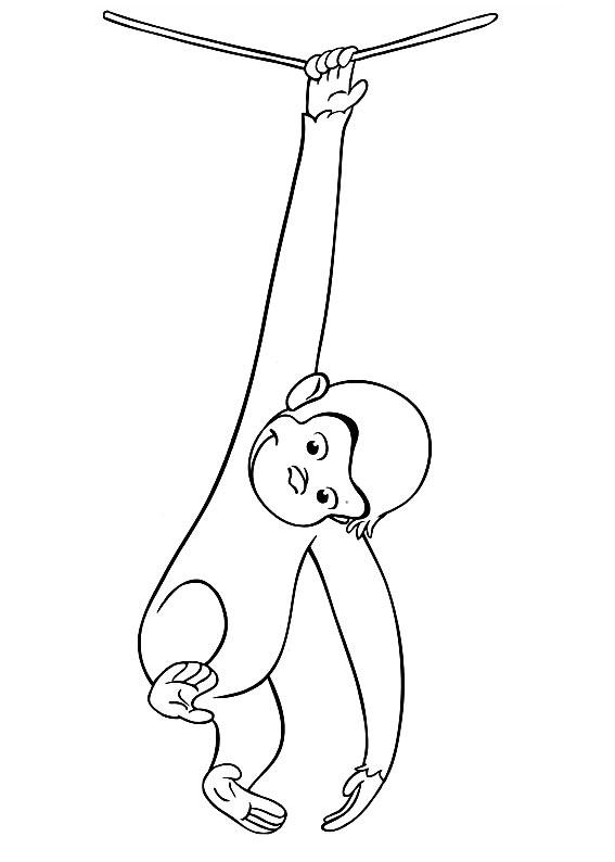 567x794 Curious George Hanging On A Rope Printables