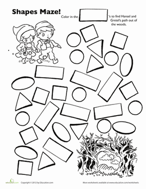 301x389 Hansel And Gretel Shape Maze Worksheet
