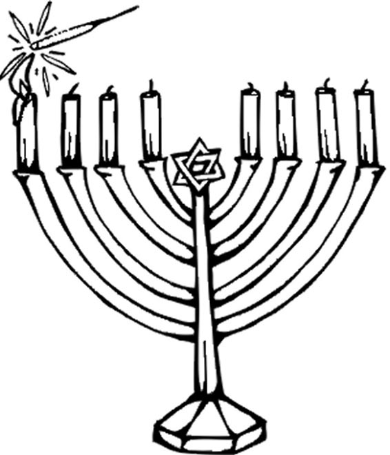 566x660 Hanukkah Candles Coloring Page