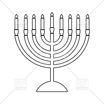 400x400 Menorah For Hanukkah Black Color Icon Royalty Free Vector Clip Art
