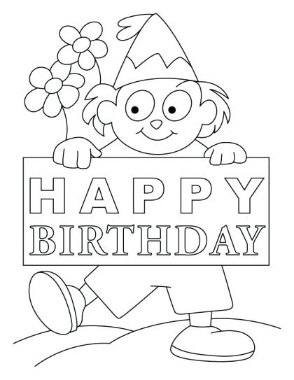 420x543 Happy Birthday Card Coloring Pages Birthday Coloring Cards Happy