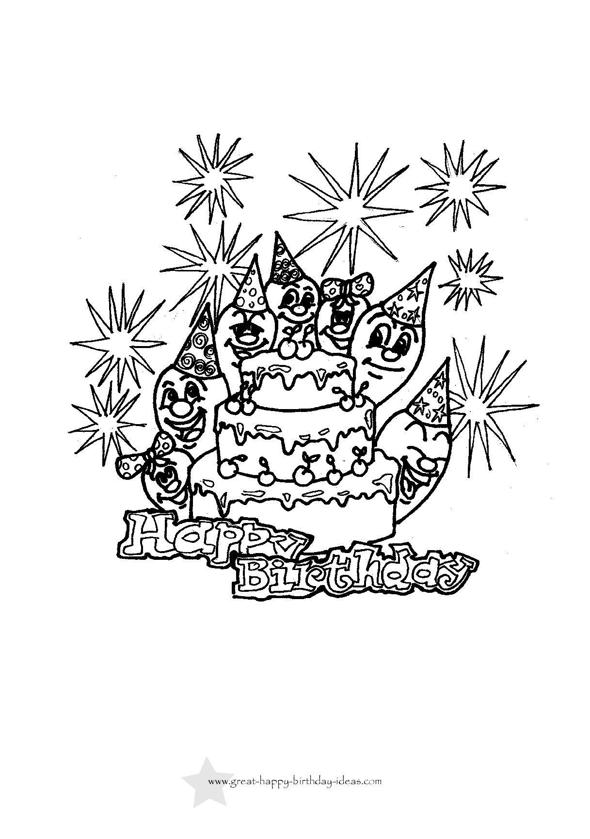 1217x1731 Printable Birthday Coloring Pages