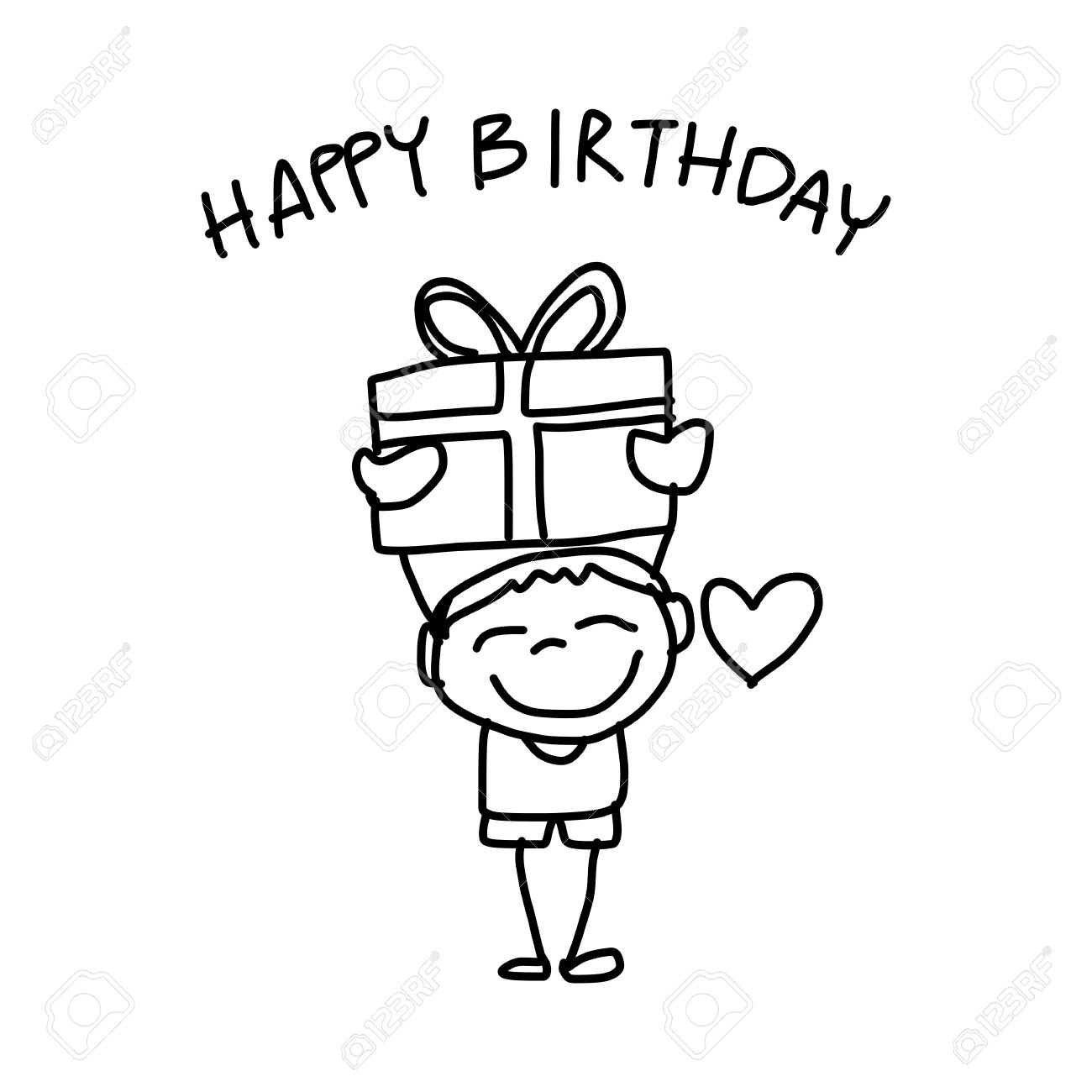 1300x1300 Hand Drawing Cartoon Happy Birthday Royalty Free Cliparts, Vectors