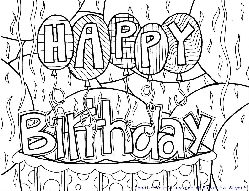 1042x800 Birthday Coloring Pages