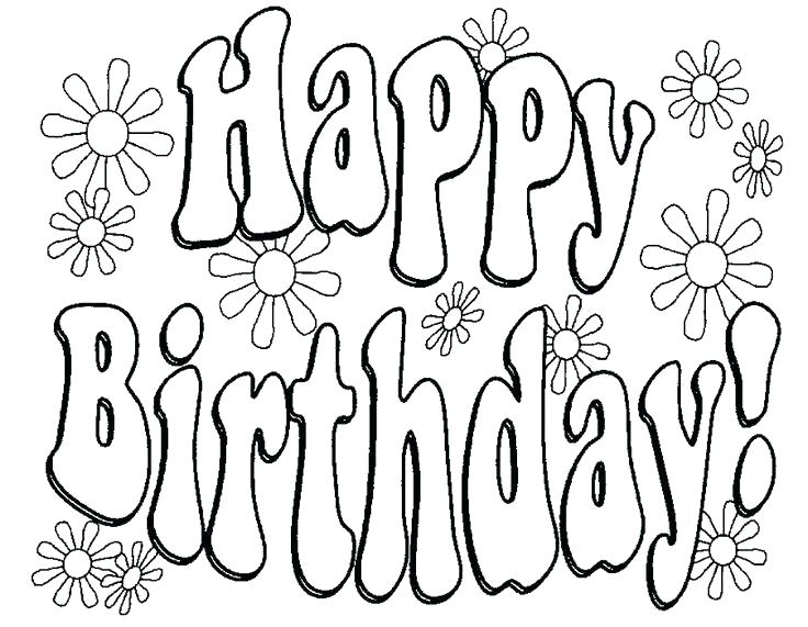 736x571 Happy Birthday Coloring Pages To Print Cards Best Ideas On Free