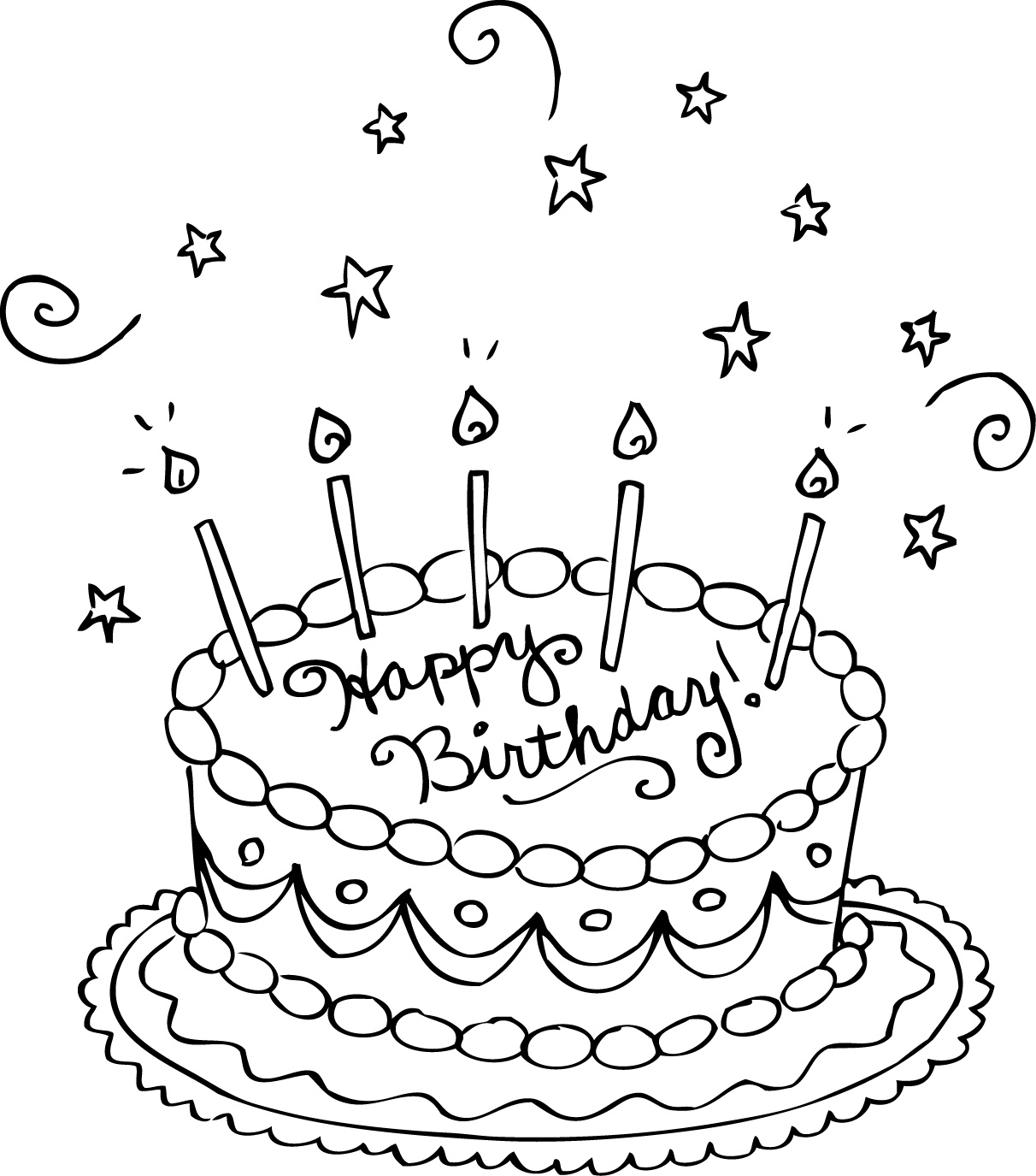 1212x1375 Drawn Birthday Coloring Page