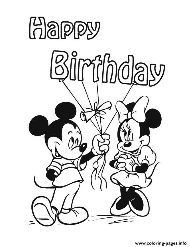 670x867 Mickey Mouse Happy Birthday Disney Coloring Pages Printable