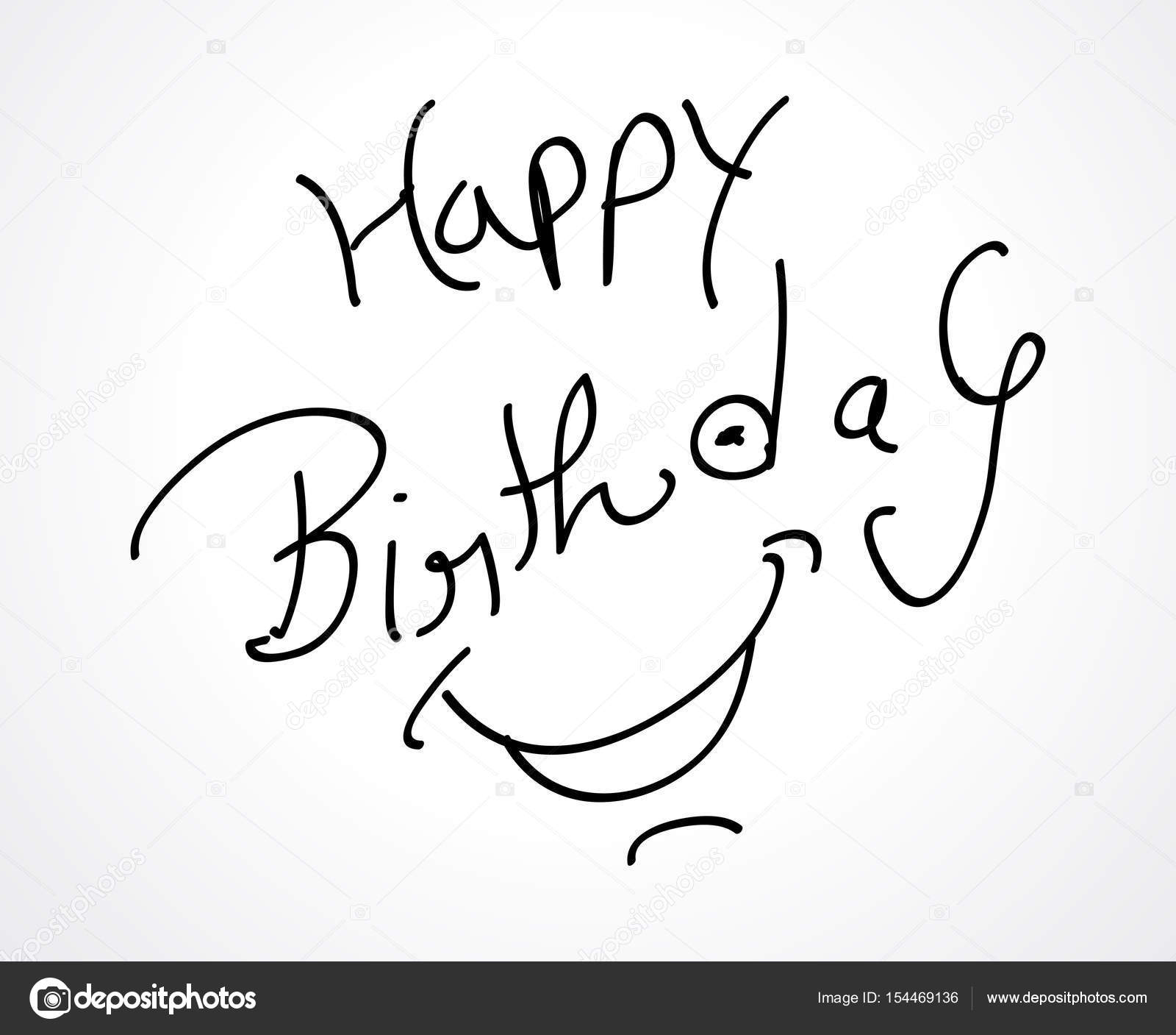 1600x1407 Hand Sketch Happy Birthday Card Design Stock Vector Gurukripa