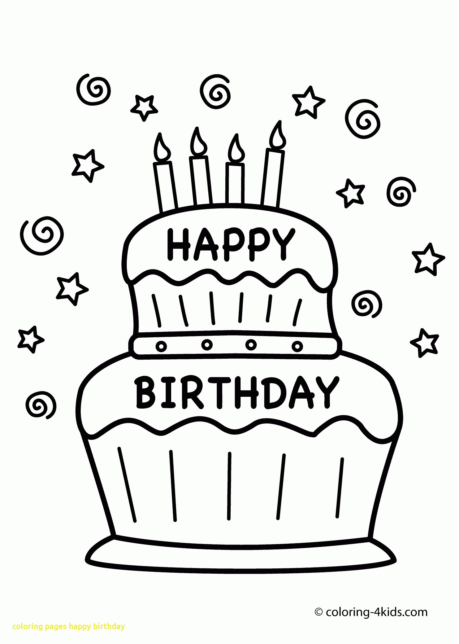 Happy Birthday Line Drawing at GetDrawings | Free download