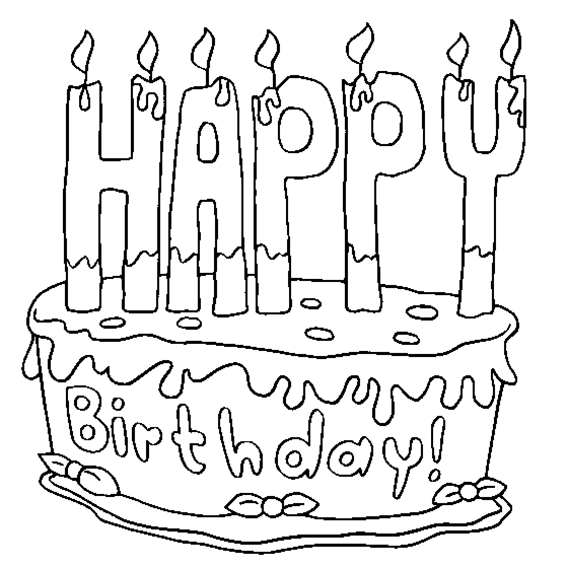 Happy Birthday Line Drawing at GetDrawings | Free download