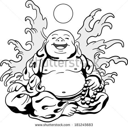 450x451 Awesome Black And White Buddha Images