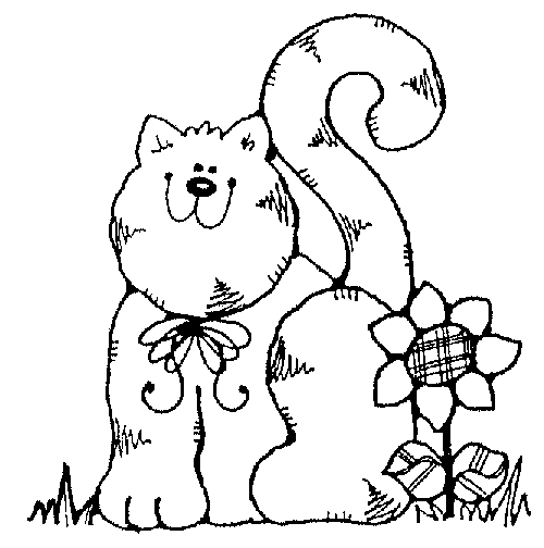 500x504 Coloring Pages Of Happy Cat With Long Tail Coloring Pages