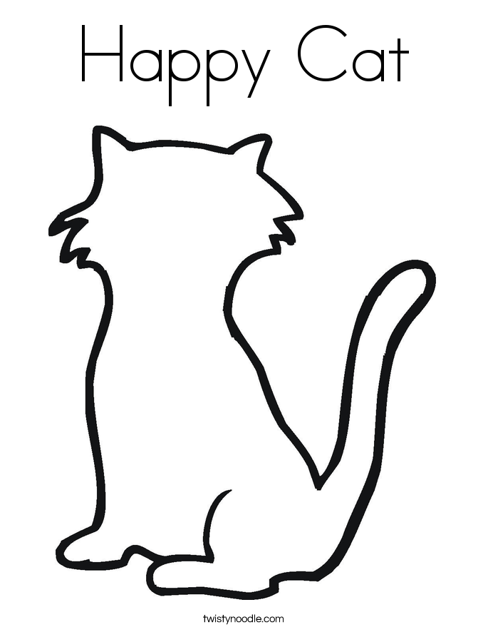 685x886 Happy Cat Coloring Page