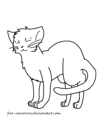 345x400 Happy Cat Lineart By Fire Remorros