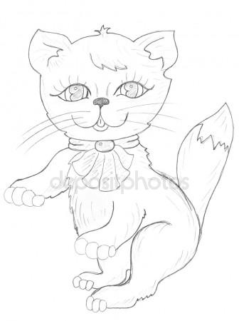 336x450 Happy Cat Drawing Stock Photo Nadyaus